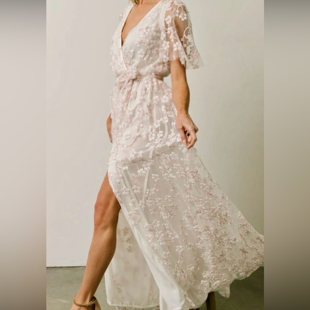Baltic Born Blush Cherry Blossom Floral Maxi Dress